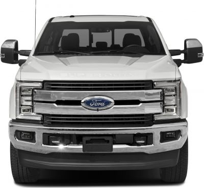 Front view of a heavy duty pickup with distinctive grille and headlights