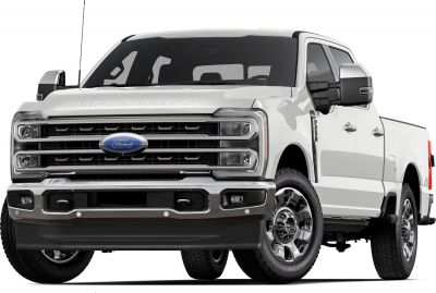 Front view with robust grill and LED headlights