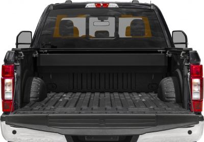 Pickup truck long box bed with liner and tailgate down