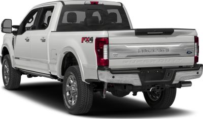 Rear view of heavy-duty pickup with FX4 and King Ranch trim