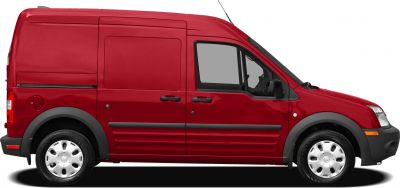 Side profile of compact crew cargo van with sliding side door