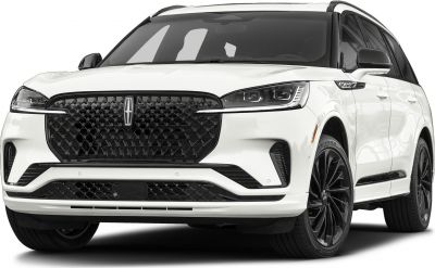 Black grille and sleek LED headlights front view