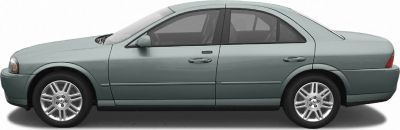 Side profile of a four-door sedan with alloy wheels