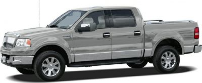 Side profile of a full crew cab pickup with chrome trim.