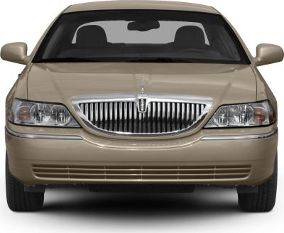 Vertical bar grille and dual round headlights with amber signals