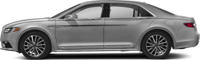 Silver sedan side profile with alloy wheels and sleek lines