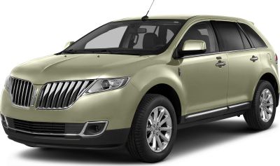 Front three-quarter view with vertical chrome grille and modern SUV silhouette.