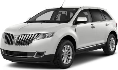 Luxury SUV front side view with vertical grille and chrome wheels