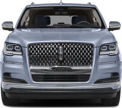 Front grille and LED headlights of a luxury SUV