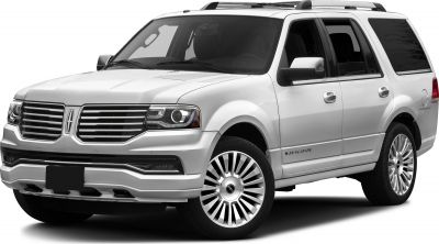 Front-side view of luxury SUV with bold grille and large alloy wheels