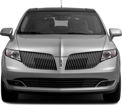 Prominent split grille and headlights frontal view