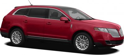 Red SUV with chrome grille, alloy wheels, tinted windows, sleek side profile