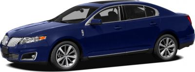 Side profile of a blue luxury sedan with smooth lines and alloy wheels