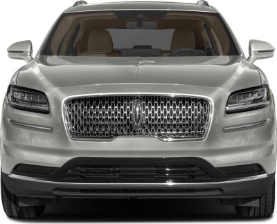 Front grille and LED headlights of a luxury mid-size SUV