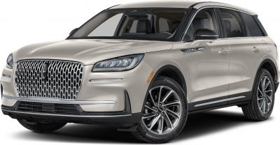 Large chrome grille and LED headlights on a sleek SUV front
