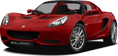 Front view of a sleek roadster with smooth aerodynamic body and alloy wheels.