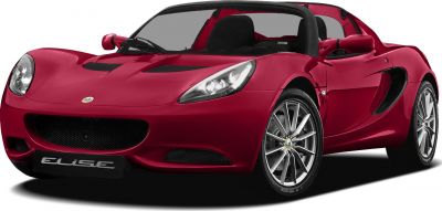 Front and side view of sporty two-seater with alloy wheels and aerodynamic body