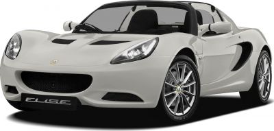 Roadster front view with sleek headlights and sporty alloy wheels