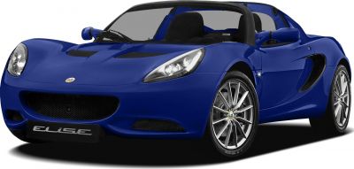 Blue sporty roadster with aerodynamic body and alloy wheels