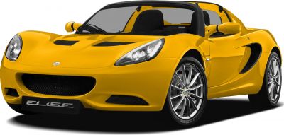 Front yellow roadster with prominent headlights and alloy wheels