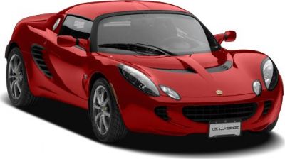 Red sports car front angled view with sleek headlights and aerodynamic body.
