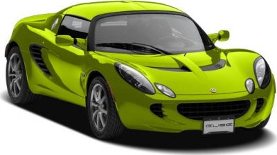 Bright sports car front three-quarter view with aerodynamic shape and distinct headlamps