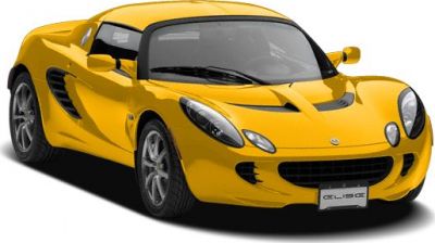 Front 3/4 view of yellow sports car with aerodynamic body and prominent headlights