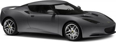 Aerodynamic sports coupe with alloy wheels and hood vents