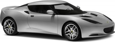 Silver sports coupe with aerodynamic body and alloy wheels