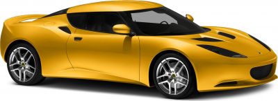 Yellow sports coupe with sleek aerodynamic side profile and alloy wheels