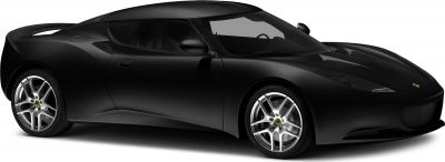 Sleek side view of a black sports coupe with aerodynamic design and alloy wheels