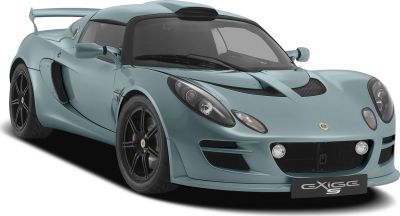 Front view with aerodynamic vents, sleek headlights, and rear wing