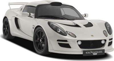 White sports coupe with aerodynamic vents and black alloy wheels