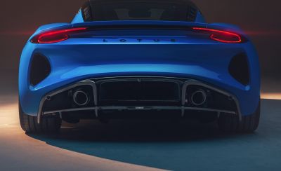 Rear view with LED taillights and dual exhaust system
