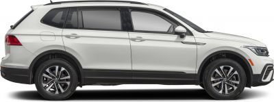 White SUV side profile with alloy wheels and tinted windows