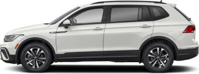 Side profile of SUV with modern alloy wheels and sleek design.