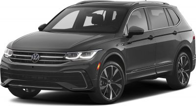 Front view with headlights and grille of mid-size SUV