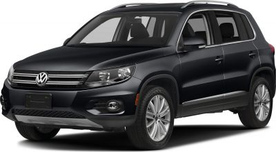 Front side view of black SUV with alloy wheels and headlights