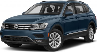 Front view of SUV with distinctive headlights and alloy wheels