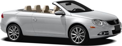 Convertible car with retractable roof and four beige seats