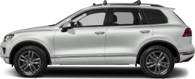 Side profile of silver mid-size SUV with alloy wheels and roof rails