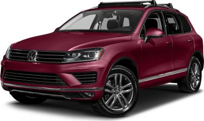 SUV front grille, headlights, alloy wheels, maroon paint