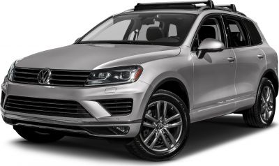 Silver SUV front side with alloy wheels and roof rails