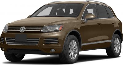 Brown SUV front-side view with alloy wheels and roof rails