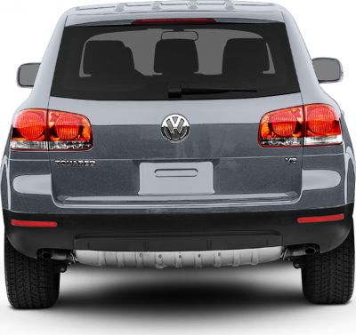 Rear view featuring tail lights, rear windshield, and V6 badge