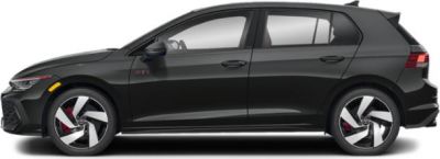 Side profile with alloy wheels of a modern hatchback