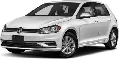 White hatchback vehicle front and side view with alloy wheels