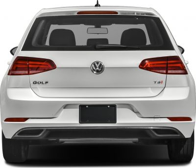 Rear view with taillights, TSI badge, rear windshield wiper, hatchback design