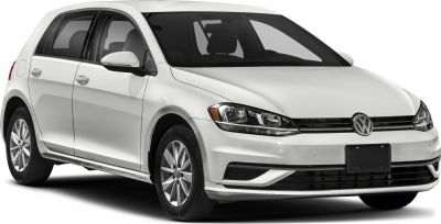 White 5-door hatchback with modern headlights and sleek front design