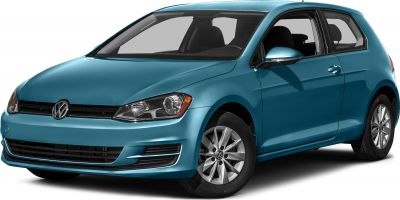Blue compact hatchback front with alloy wheels